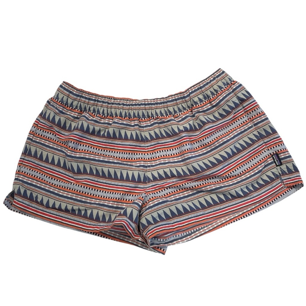 Patagonia Women's Geometric Patterned Shorts - Red, Blue,‎ White